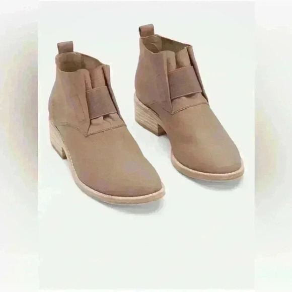 Eileen Fisher Women’s Tan Leather Pull On Ankle Boots Booties Shoes Size 10 - Picture 1 of 11
